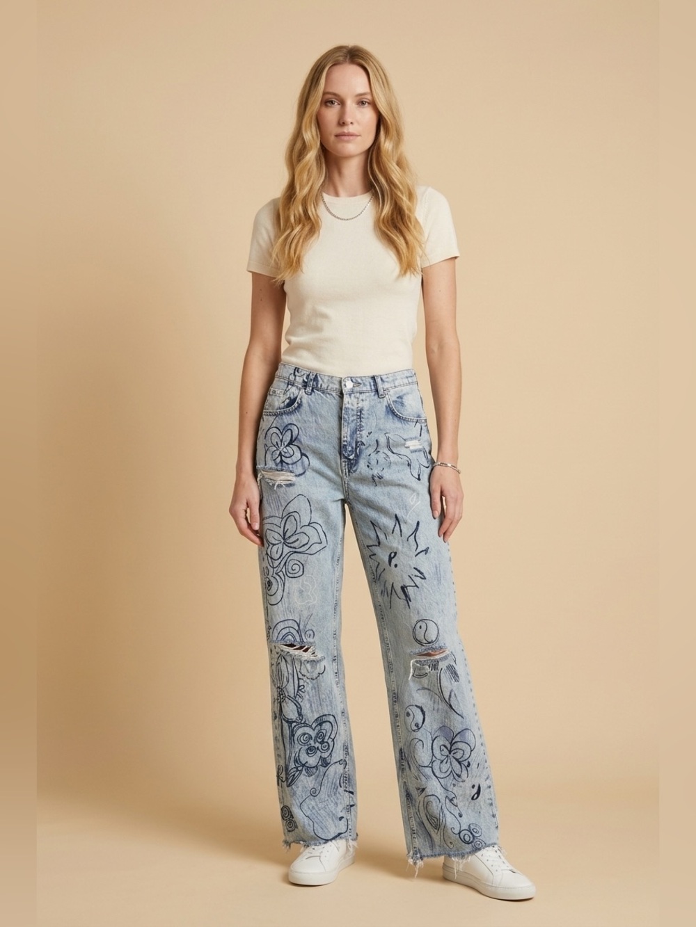 Free People Straight Leg Illusion Jeans